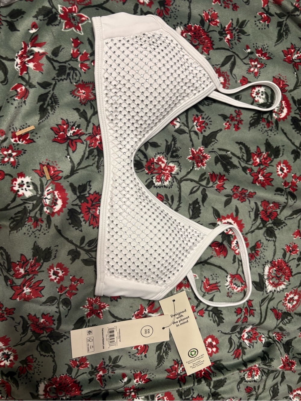 No Boundaries White Mesh Bikini Top